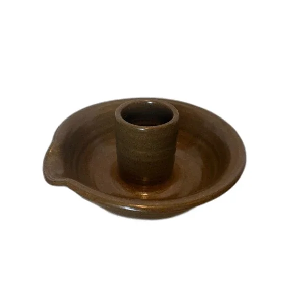 Beer Can Chicken Pottery Roaster Stoneware Made in Texas Earthy Brown - Picture 2 of 9